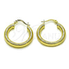 Oro Laminado Medium Hoop, Gold Filled Style Hollow Design, Diamond Cutting Finish, Golden Finish, 02.170.0395.1.25