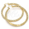 Oro Laminado Large Hoop, Gold Filled Style Hollow Design, Diamond Cutting Finish, Golden Finish, 02.170.0125.60