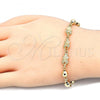 Oro Laminado Fancy Bracelet, Gold Filled Style Owl Design, Polished, Golden Finish, 03.63.1957.07