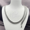 Stainless Steel Necklace and Bracelet, Polished, Steel Finish, 06.116.0035