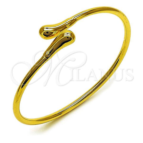 Oro Laminado Individual Bangle, Gold Filled Style Teardrop Design, Polished, Golden Finish, 07.170.0073