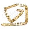 Gold Tone Basic Bracelet, Mariner Design, Polished, Golden Finish, 04.242.0032.09GT