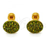 Stainless Steel Stud Earring, with Dark Peridot Crystal, Polished, Golden Finish, 02.271.0007.6