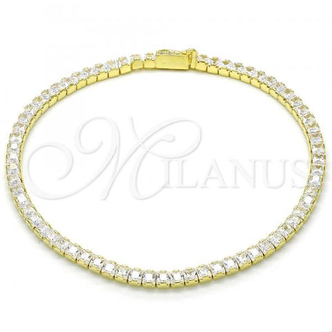 Sterling Silver Tennis Bracelet, with White Cubic Zirconia, Polished, Golden Finish, 03.336.0033.2.08