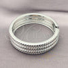 Rhodium Plated Individual Bangle, Diamond Cutting Finish, Rhodium Finish, 07.307.0028.1.04