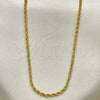 Oro Laminado Basic Necklace, Gold Filled Style Rope Design, Diamond Cutting Finish, Golden Finish, 04.118.0111.24