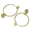 Oro Laminado Medium Hoop, Gold Filled Style with White Crystal, Polished, Golden Finish, 02.63.2736.2.30