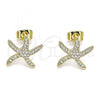 Oro Laminado Stud Earring, Gold Filled Style Polished, Golden Finish, 02.344.0121