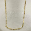 Oro Laminado Basic Necklace, Gold Filled Style Figaro Design, Polished, Golden Finish, 04.213.0171.22