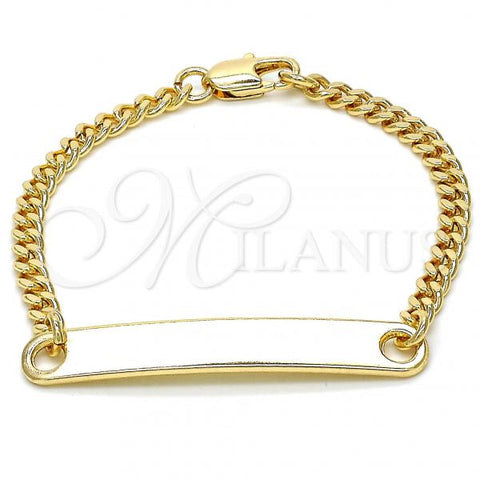 Oro Laminado ID Bracelet, Gold Filled Style Polished, Golden Finish, 03.63.1841.06