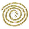 Oro Laminado Basic Necklace, Gold Filled Style Miami Cuban Design, Polished, Golden Finish, 5.223.013.22