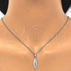 Sterling Silver Earring and Pendant Adult Set, with White Micro Pave, Polished, Rhodium Finish, 10.337.0004