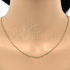 Oro Laminado Basic Necklace, Gold Filled Style Curb Design, Polished, Golden Finish, 5.223.033.16