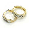 Oro Laminado Huggie Hoop, Gold Filled Style with White Cubic Zirconia, Polished, Two Tone, 02.210.0134.15
