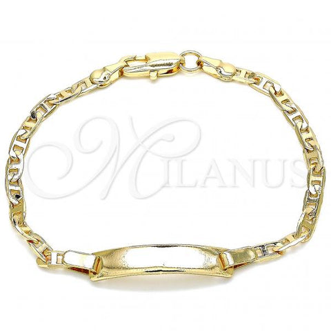 Oro Laminado ID Bracelet, Gold Filled Style Polished, Golden Finish, 03.63.2150.06