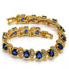 Oro Laminado Tennis Bracelet, Gold Filled Style with Sapphire Blue and White Cubic Zirconia, Polished, Golden Finish, 03.206.0007.5.07