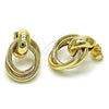 Oro Laminado Stud Earring, Gold Filled Style Love Knot Design, Polished, Golden Finish, 02.196.0174