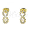 Oro Laminado Stud Earring, Gold Filled Style Infinite Design, with White Cubic Zirconia, Polished, Golden Finish, 02.156.0579