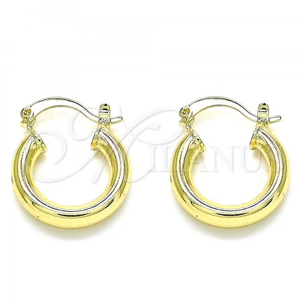 Oro Laminado Small Hoop, Gold Filled Style Polished, Golden Finish, 02.170.0235.25