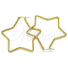 Stainless Steel Large Hoop, Star Design, Polished, Golden Finish, 02.356.0005.55