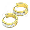 Stainless Steel Huggie Hoop, with Aurore Boreale Crystal, Polished, Golden Finish, 02.230.0066.2.20