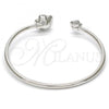 Rhodium Plated Individual Bangle, Flower Design, with Fuchsia and Aurore Boreale Swarovski Crystals, Polished, Rhodium Finish, 07.239.0011.5 (02 MM Thickness, One size fits all)