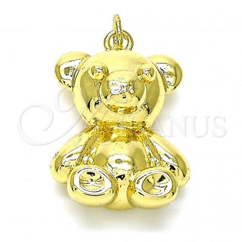 Oro Laminado Fancy Pendant, Gold Filled Style Teddy Bear Design, Polished, Golden Finish, 05.362.0002