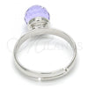 Rhodium Plated Multi Stone Ring, Ball Design, with Tanzanite Swarovski Crystals, Polished, Rhodium Finish, 01.239.0006.1 (One size fits all)