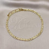 Oro Laminado Basic Anklet, Gold Filled Style Mariner Design, Polished, Golden Finish, 5.222.024.10