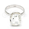 Rhodium Plated Multi Stone Ring, with Crystal Swarovski Crystals, Polished, Rhodium Finish, 01.239.0011 (One size fits all)