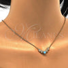 Oro Laminado Pendant Necklace, Gold Filled Style with Aqua Blue and White Cubic Zirconia, Polished, Golden Finish, 04.213.0035.2.16