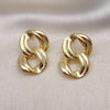 Oro Laminado Dangle Earring, Gold Filled Style Infinite Design, Polished, Golden Finish, 02.213.0568