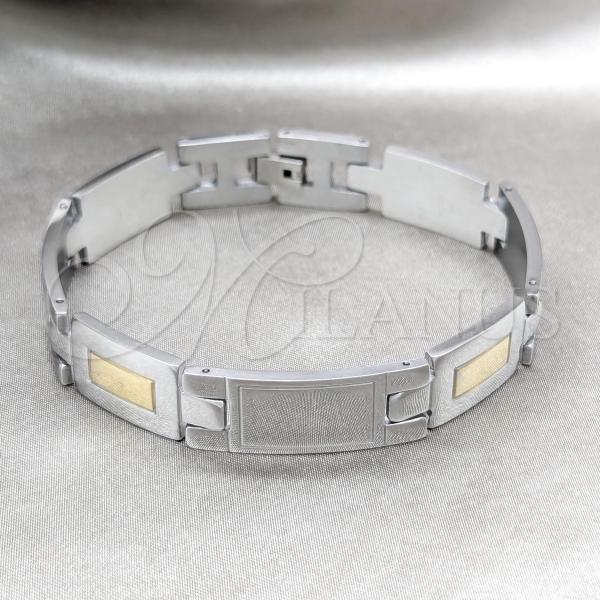 Stainless Steel Solid Bracelet, Polished, Two Tone, 03.63.22961.08