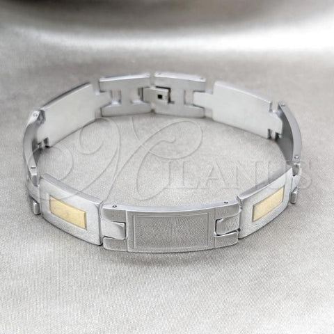 Stainless Steel Solid Bracelet, Polished, Two Tone, 03.63.22961.08