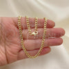 Oro Laminado Basic Necklace, Gold Filled Style Miami Cuban Design, Polished, Golden Finish, 04.63.1397.24