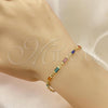 Oro Laminado Fancy Bracelet, Gold Filled Style with Multicolor Crystal, Polished, Golden Finish, 03.386.0019.07