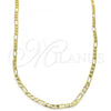 Oro Laminado Basic Necklace, Gold Filled Style Figaro Design, Polished, Golden Finish, 04.213.0110.22