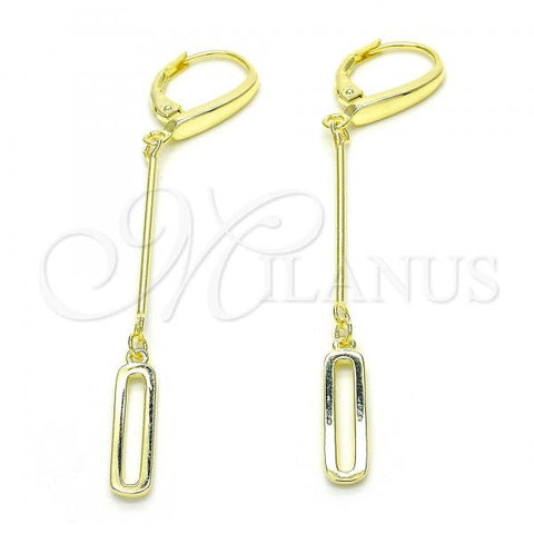 Sterling Silver Long Earring, Polished, Golden Finish, 02.186.0172