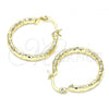Oro Laminado Small Hoop, Gold Filled Style Diamond Cutting Finish, Golden Finish, 02.213.0150.25
