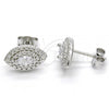 Sterling Silver Stud Earring, with White Cubic Zirconia, Polished, Rhodium Finish, 02.186.0145.1