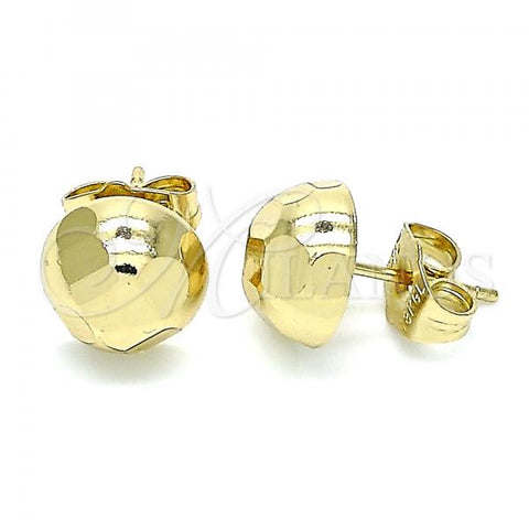 Oro Laminado Stud Earring, Gold Filled Style Polished, Golden Finish, 02.100.0118