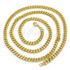 Oro Laminado Basic Necklace, Gold Filled Style Miami Cuban Design, Polished, Golden Finish, 04.213.0099.24