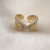 Oro Laminado Multi Stone Ring, Gold Filled Style with White Cubic Zirconia, Polished, Golden Finish, 01.266.0054