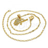 Oro Laminado Pendant Necklace, Gold Filled Style Elephant Design, with White Micro Pave, Polished, Golden Finish, 04.233.0012.18