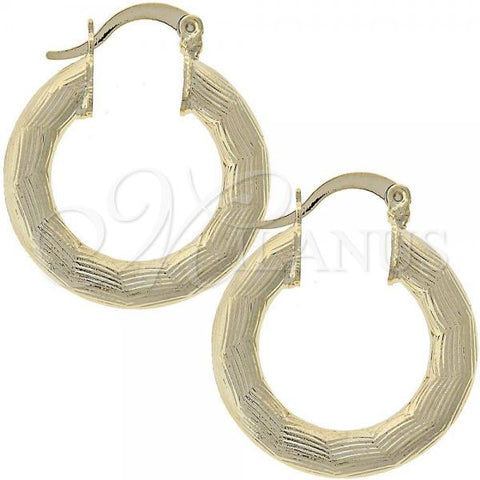 Oro Laminado Small Hoop, Gold Filled Style Diamond Cutting Finish, Golden Finish, 5.151.009.1