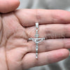 Sterling Silver Religious Pendant, Cross Design, Polished, Silver Finish, 05.392.0088