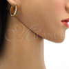 Stainless Steel Huggie Hoop, with Multicolor Opal, Polished, Golden Finish, 02.230.0005.16