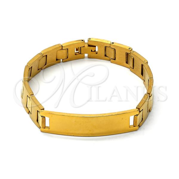 Stainless Steel ID Bracelet, Polished, Golden Finish, 03.63.1376.08