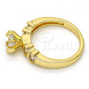 Oro Laminado Multi Stone Ring, Gold Filled Style with White Cubic Zirconia, Polished, Golden Finish, 01.99.0050.09 (Size 9)
