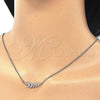 Sterling Silver Pendant Necklace, Leaf Design, with White Cubic Zirconia, Polished, Rhodium Finish, 04.336.0092.16